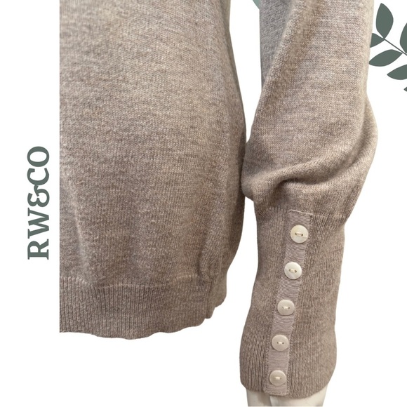 🛍️3/$40 RW&CO Women’s Knit Sweater | Roll Neck | Long Sleeve | Button Cuff Large - Picture 5 of 7